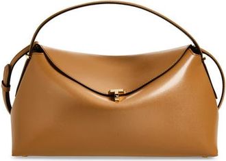 Toteme T-Lock Curve Shoulder Bag in Camel at Nordstrom