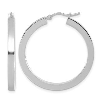Diamond2Deal 14k Gold 3mm Square Shape Tube Hoop Earrings
