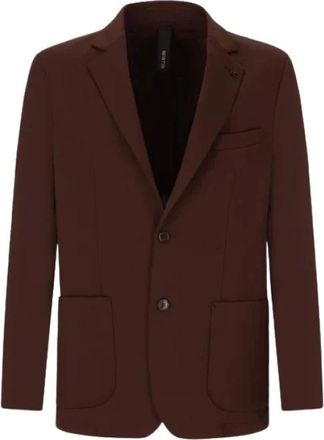 Distretto12 Distretto12 - Single-breasted colbert - Heren - Jassen - Bruin - Maat: L Nylon