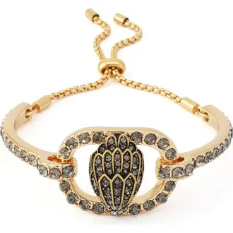 Kurt Geiger Chelsea Eagle Head Slider Cuff Bracelet in Black Diamond at Nordstrom