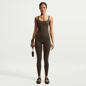 Nike Womens SKIMS Matte Corset 29 Bodysuit in Brown | IU2203-233