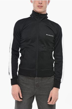 Isabel Marant Cotton-Blend Sweatshirt RONNY with Contrast Bands and Zip Cl size S