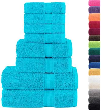 vidaXL Juego De Toallas Premium Solund 8 Unidades Turquesa 600 Gsm Vidaxl