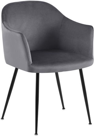 Clp Silla De Comedor De Terciopelo Jaysie Gris Oscuro
