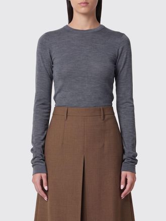 R&oacute;he Maglia girocollo slim fit in pura lana con orlo curvo