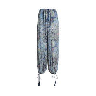 Etro Etro, Wide Trousers, female, Multicolor, Size: 2XS Wide Trousers with Tassels