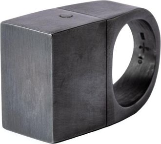 Parts Of Four Geo sterling-silver ring - unisex - Oxidised Sterling Silver - 8 - Black
