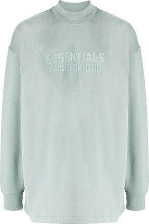 Fear of God crew-neck logo-print sweatshirt - men - Cotton/Polyester - M - Green