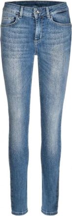 Liu Jo Divine Skinny Jeans met Strass-steentjes - Dames - Skinny Jeans - Blauw - W26 - Katoen - Jeans