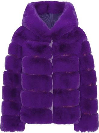Americandreams Blake Korte Imitatiebont Jas - Dames - Jassen - Paars - XL - Polyester - Jassen