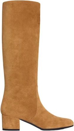 Celine Les Bottes Triomphe High Boot - Dames - Laarzen met Hak - Bruin - 38 EU - Leer - Schoenen