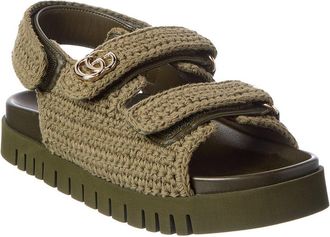 Gucci Double G Crochet Cotton Sandal