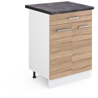 Vicco Mueble Bajo De Cocina R-line, Sonoma, 60 Cm Con Caj&oacute;n, Et Antracita