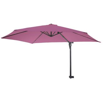 Hhg Nunca Usado] Sombrilla De Pared Casoria, Sombrilla Voladiza Sombrilla De Balc&oacute;n, 3m Inclinable, Poli&eacute;ster Aluminio/acero 9kg, Lavanda-rojo