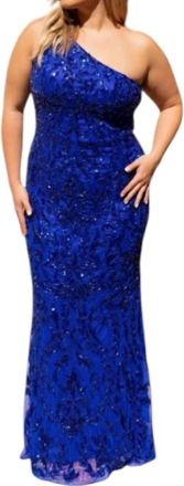 Primavera Stunning One-Shoulder Prom Dress In Royal Blue