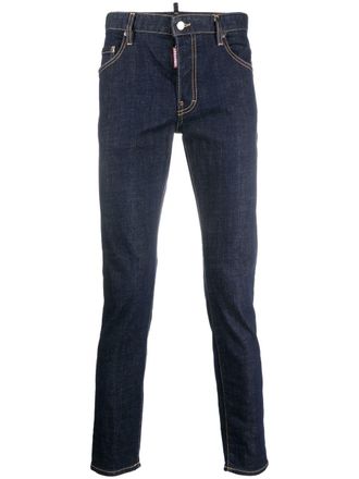 Dsquared2 logo-print slim-fit jeans - Blue