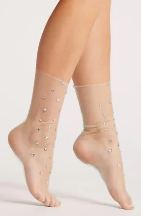 High Heel Jungle Wish Upon a Star Tulle Crew Socks in Mint at Nordstrom