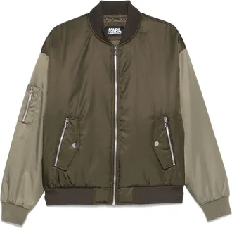 Karl Lagerfeld two-tone bomber jacket - Green