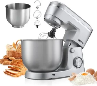 OEM Batidora De Pie/m&aacute;quina De Cocina Para Hornear, 1500 W, Con Tazones De Acero Inoxidable 4,2 + 5,7 L, Gancho Para Masa, Batidor Y Varillas, Basculante 
