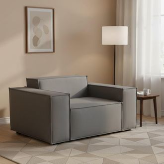 Dmora Sill&oacute;n Dbrogn, Sill&oacute;n, 100% Made In Italy, Sill&oacute;n Relax En Tela Tapizada, 160x95h70cm, Gris - Dmora