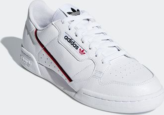 adidas Sneaker ADIDAS ORIGINALS CONTINENTAL 80, Herren, Gr. 36,5, bunt (cloud wei&szlig;, scarlet, collegiate navy), Leder, Synthetik, Schuhe Sneaker