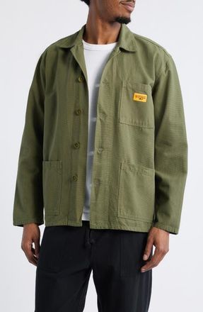 Service Works Cotton Canvas Chore Coat in Olive at Nordstrom, Size Medium