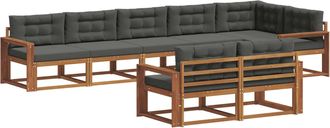 vidaXL Conjunto De Sof&aacute;s De Exterior 8 Uds. Natural Y Antracita Vidaxl