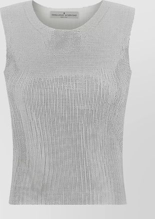 Ermanno Scervino rhinestone embellished cotton sleeveless knit top