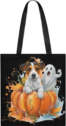 Generic Jack Russell Terrier Halloween Tote Bag for Women Men Shoulder Bags Purses Pouch Handbags