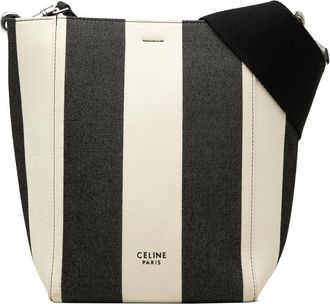 Celine Pre-owned Celine Small Striped Canvas Seau Sangle Bucket Bag Ladies ZJW8LDX1KYJYWC6B