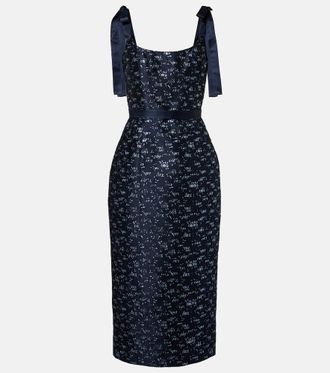 Markarian Acacia floral brocade corset dress