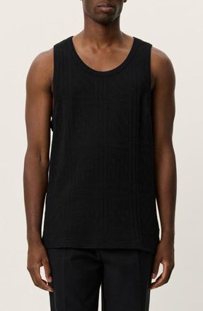 Les Deux Huxley Cotton Blend Pointelle Tank in Black at Nordstrom, Size Xx-Large