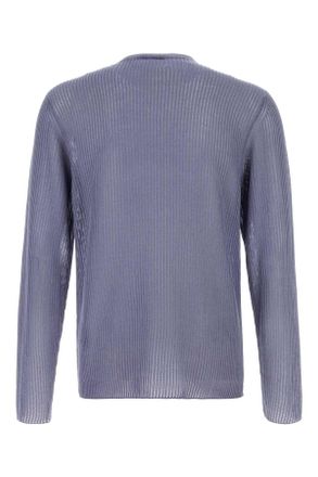 Giorgio Armani Mens Air Force Blue Silk Blend Sweater Malva Exterior: Cotton Maglie