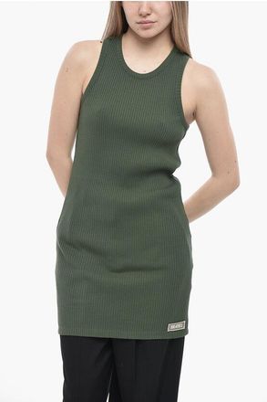 The Attico Long Ribbed Cotton Tank Top size 42