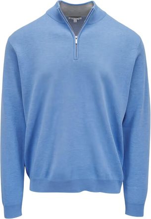 Peter Millar Maglione Coolspun Lite con mezza zip - Blu
