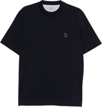 Brunello Cucinelli Blauwe Sweaters voor Mannen - Heren - T-shirts - Blauw - L - Tops