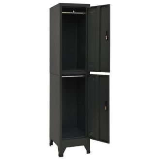 Berkfield Home Locker Cabinet Anthracite 38x45x180 cm Steel in Black | Size: 38 x 45 x 180 cm
