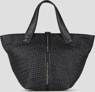 Alexander Smith Lauren Medium handbag with shoulder strap in black woven