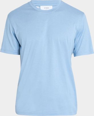 Eton Men & apos;s Cotton and Silk Crewneck T-Shirt