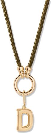 Brook & York Kai Initial Charm Necklace in Gold/Olive D at Nordstrom