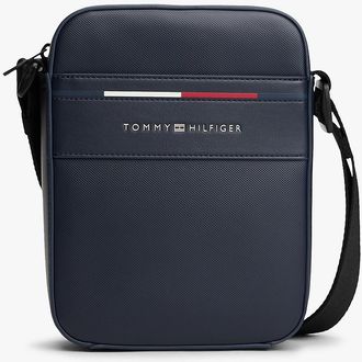 Tommy Hilfiger Mens Signature Stripe Mini Reporter Bag - Blue