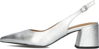 Stefano Lauran Schoenen, Dames, Grijs, 37 EU, Su&egrave;de, Zilveren Slingback Hakken Elegant Model