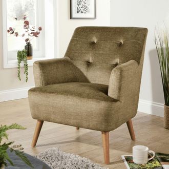 Home Source Industries Arta Accent Chair Armchair Occasional Sofa Modern Upholstered Seating in Green