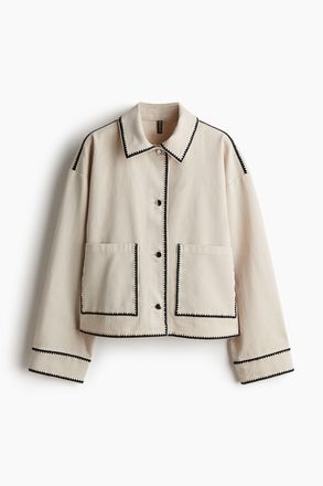 H&M Jacke aus Baumwolltwill - Hellbeige