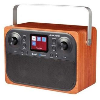 Majestic New Majestic Rt-197 Dab Reloj Digital Negro, Madera