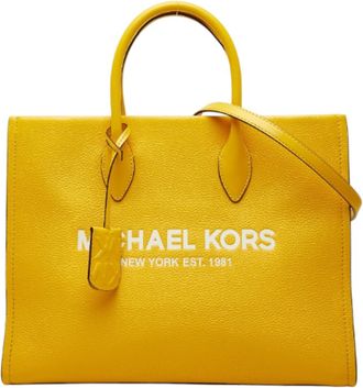 Michael Kors Yellow Leather Handbag Shoulder Bag Tote Bag (Pre-Owned)