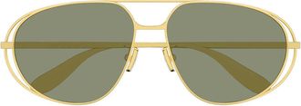 Bottega Veneta Sunglasses Bv1344 S 001 Gold/Green Unisex