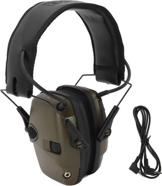 Infinite Protecci&oacute;n Auditiva Electr&oacute;nica Con Cancelaci&oacute;n De Ruido Y Conexi&oacute;n De Audio, Auriculares Ajustables Y Plegables, Abs Verde, 101 X 96 X 124 Mm
