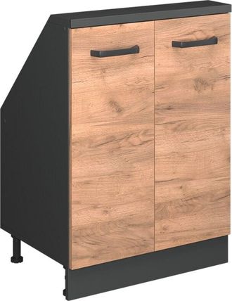 Vicco Armario para tejado inclinado Rion, Antracita/roble dorado, con 2 puertas, Vicco