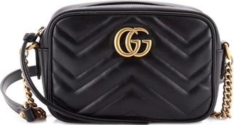 Gucci GG Marmont matelass&eacute; kleine leren crossbodytas - Zwart